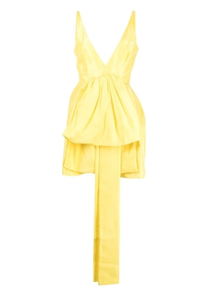 Oroton V-neck ruffled mini dress - Yellow