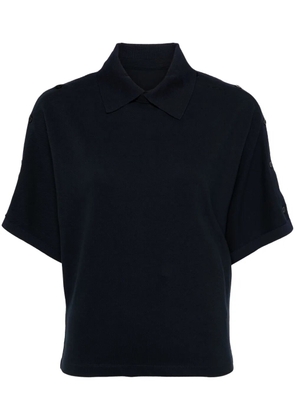 System asymmetric cotton polo shirt - Blue