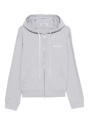 Miu Miu zip-up hoodie - Grey