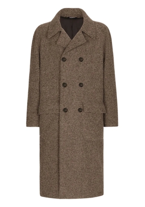 Dolce & Gabbana mélange-effect double-breasted coat - Neutrals