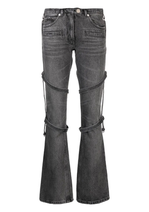 Courrèges multi-strap flared jeans - Grey