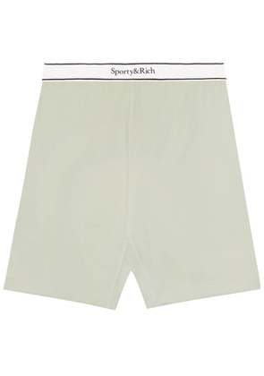 Sporty & Rich Serif logo-waistband shorts - Green