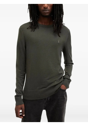 AllSaints embroidered crew-neck sweater - Green