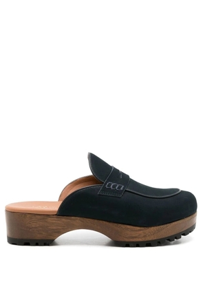 Sarah Chofakian Sarah nubuck leather clogs - Blue