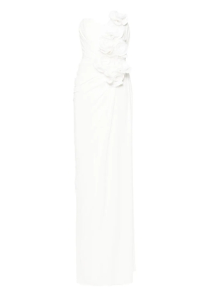Ana Radu floral-appliqué maxi dress - White