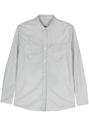 Eleventy press-stud suede shirt - Grey