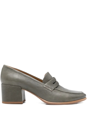 sturlini firenze 55mm block-heel penny-slot loafers - Grey