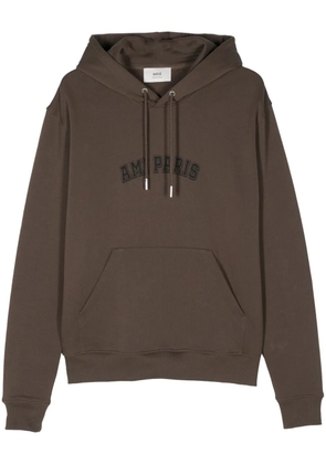 AMI Paris logo-print cotton hoodie - Brown