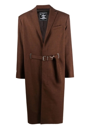 Y/Project belted-waist single-breasted coat - Brown