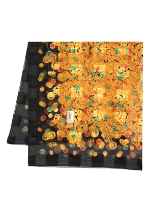 Saint Laurent Pre-Owned 1980s jewellery-print silk scarf - Black