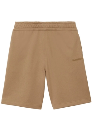Burberry logo-appliqué cotton shorts - Brown
