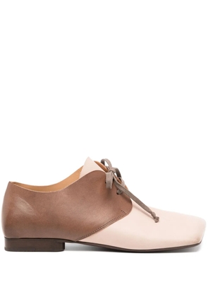 Uma Wang square-toe leather flats - Brown
