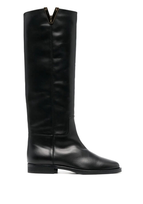 Via Roma 15 25mm pull-onleather boots - Black