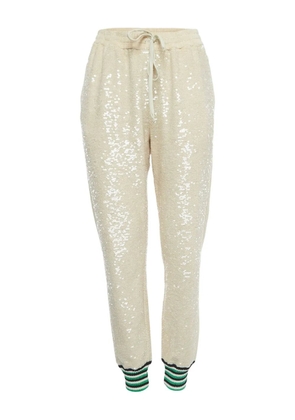 Gucci Pre-Owned sequinned drawstring-waist trousers - Neutrals