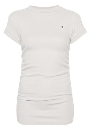 Elena Velez ruched jersey T-shirt - Neutrals