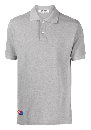 Comme Des Garçons Play logo-appliqué cotton polo shirt - Grey