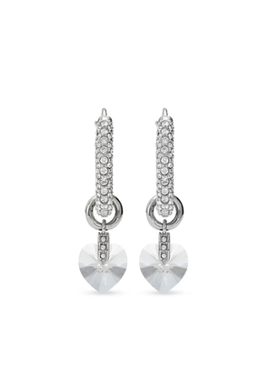 Jimmy Choo crystal heart hoop earrings - Silver
