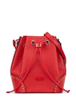 Gucci Pre-Owned 2000-2015 Medium Diamante Calfskin Studded Bright bucket bag - Red