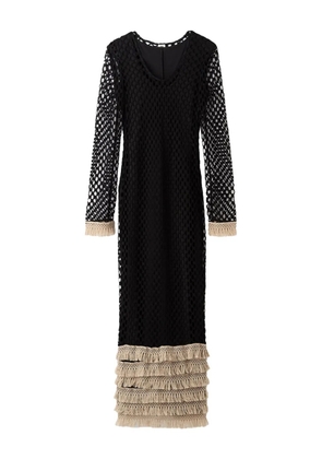 By Malene Birger fringed-details maxi dress - Black