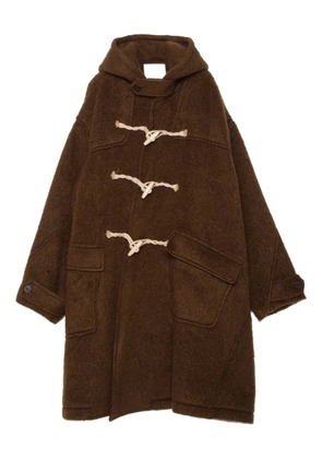 Yoshiokubo hooded toggle coat - Brown