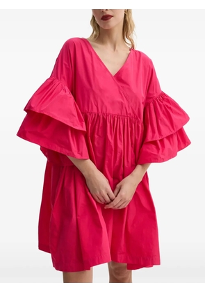 MMC STUDIO ruffled V-neck mini dress - Pink