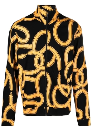 COUNTY OF MILAN snake-print zip-up jacket - Black