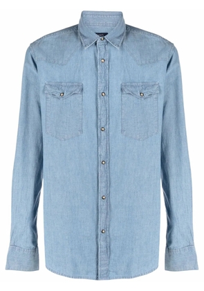 Deperlu button-down denim shirt - Blue
