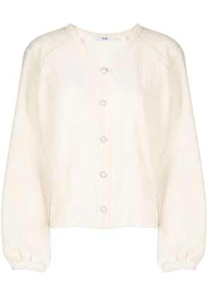 b+ab crinkled button-down cardigan - Neutrals