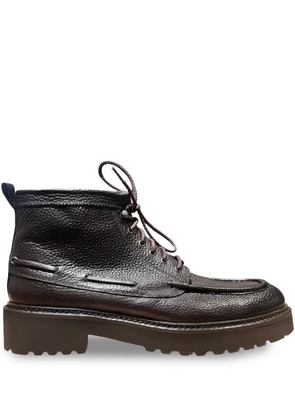 CALCE lug-sole lace-up ankle boots - Brown
