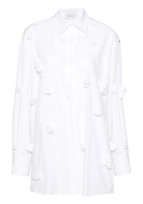 Sportmax floral-appliqué cotton shirt - White