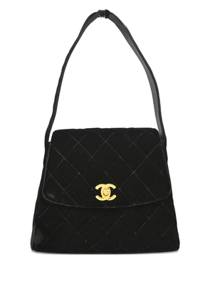CHANEL Pre-Owned 1997 Diamond-quilting velvet handbag - Black