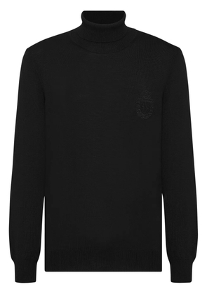 Billionaire monogram-embroidered knitted tutleneck - Black