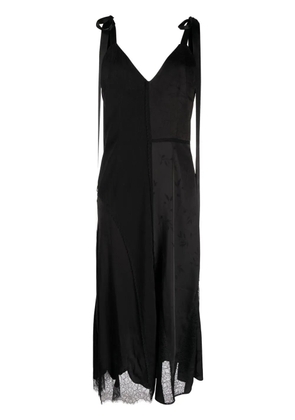 Goen.J lace-trim midi dress - Black