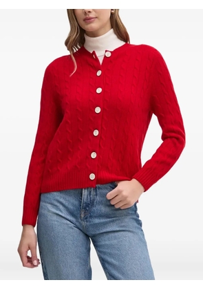 Barbour cable-knit wool cardigan - Red