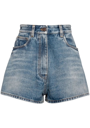 Prada triangle-logo denim shorts - Blue