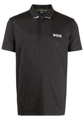 BOSS ribbed polo shirt - Black