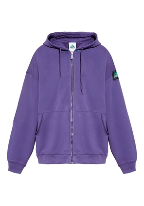 adidas zip-up logo-patch hoodie - Purple