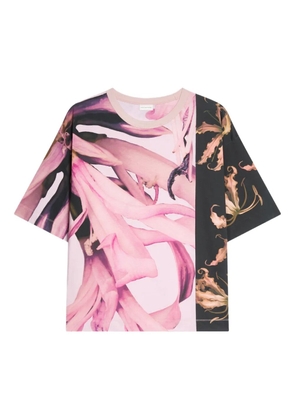 DRIES VAN NOTEN floral-print cotton t-shirt - Pink