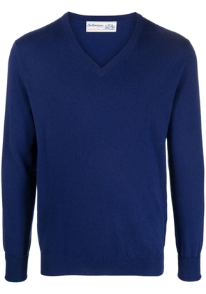Ballantyne V-neck cashmere jumper - Blue