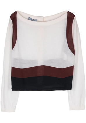 Prada Pre-Owned 1990s colour-block crop top - White