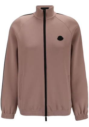 Moncler logo-print zip top - Pink
