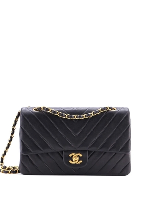 CHANEL Pre-Owned Classic Double Flap Bag Chevron Lambskin Medium shoulder bag - Black