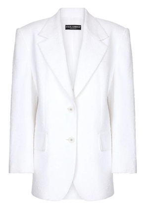 Dolce & Gabbana single-breasted tweed blazer - White