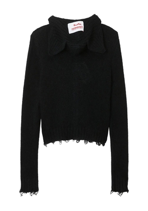 Charles Jeffrey Loverboy button frayed cardigan - Black