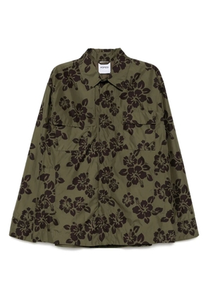 ASPESI hibiscus-print lightweight jacket - Green
