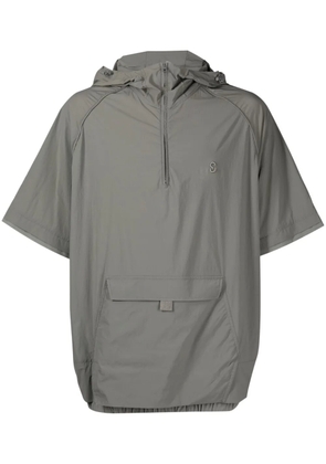 SONGZIO logo-embroidered short-sleeve hoodie - Green