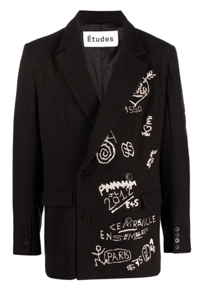 Études Studio Verneuil embroidered-motif blazer - Brown