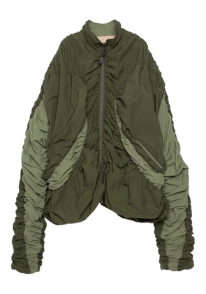 Yoshiokubo gathered-sleeve bomber jacket - Green