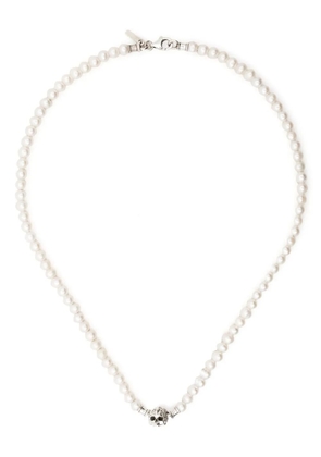 Emanuele Bicocchi skull pearl necklace - White