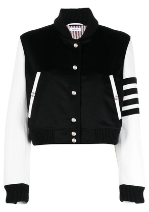 Thom Browne Varsity panelled bomber jacket - Black